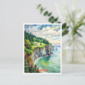 Carte Postale Peinture aquarelle du parc national Forillon (Debout devant)