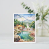 Carte Postale Peinture aquarelle du parc national Hot Springs (Debout devant)