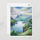 Carte Postale Peinture aquarelle du parc national Killarney (Devant / Derrière)