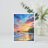 Carte Postale Peinture aquarelle du parc national Manuel Antonio (Debout devant)