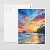 Carte Postale Peinture aquarelle du parc national Manuel Antonio (Devant / Derrière)