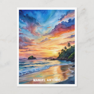 Carte Postale Peinture aquarelle du parc national Manuel Antonio