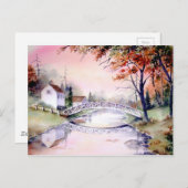 Carte Postale Peinture aquarelle du Pont Arché (Devant / Derrière)