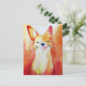 Carte Postale Peinture aquarelle Fox (Debout devant)