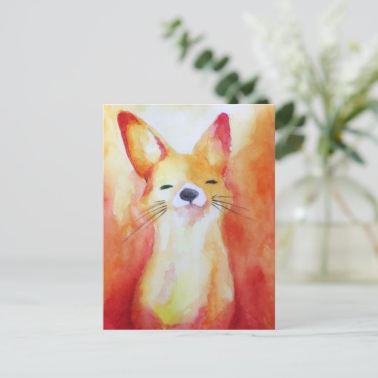 Carte Postale Peinture aquarelle Fox (Debout devant)