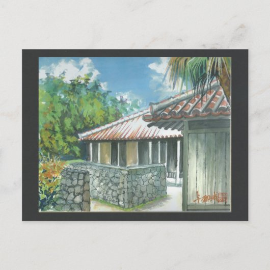 Carte postale Peinture aquarelle Okinawa Ishigaki (Devant)