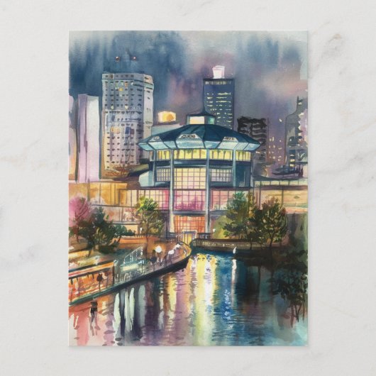 Carte Postale Peinture aquarelle Osaka (Devant)