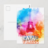 Carte Postale Peinture Aquarelle Paris France (Devant / Derrière)