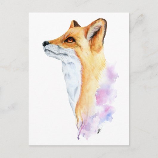 Carte postale Peinture aquarelle Red Fox (Devant)