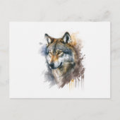 Carte Postale Peinture aquarelle Wolf (Devant)