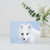 Carte Postale Peinture Arctic Fox - Art original de la faune (Debout devant)