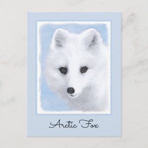 Carte Postale Peinture Arctic Fox - Art original de la faune