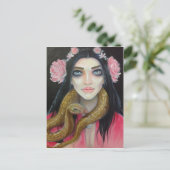 Carte Postale Peinture artistique originale d'une fille et de so (Debout devant)