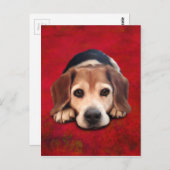 Carte Postale Peinture beagle Art Chien Art (Devant / Derrière)