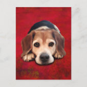 Carte Postale Peinture beagle Art Chien Art (Devant)