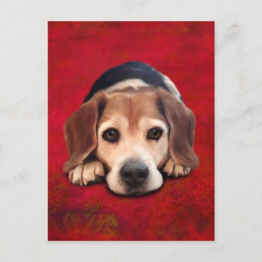 Carte Postale Peinture beagle Art Chien Art (Devant)