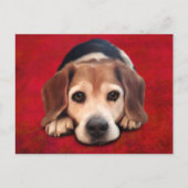 Carte Postale Peinture beagle Art Chien Art (Devant)