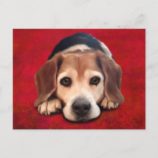 Carte Postale Peinture beagle Art Chien Art (Devant)