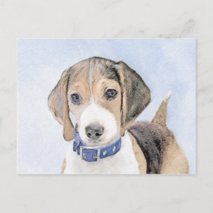 Carte Postale Peinture beagle - Cute Original Chien Art