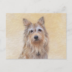 Carte Postale Peinture Berger Picard - Joli art original chien