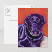 Carte Postale Peinture Black Labrador (Devant / Derrière)