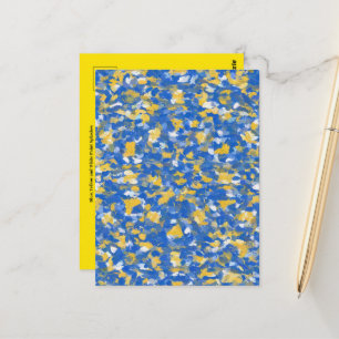 Carte Postale Peinture bleu, jaune et blanc
