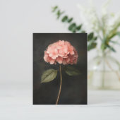 Carte Postale Peinture botanique d'Hydrangée rose (Debout devant)