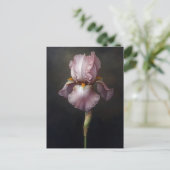 Carte Postale Peinture Botanique Iris Violet (Debout devant)