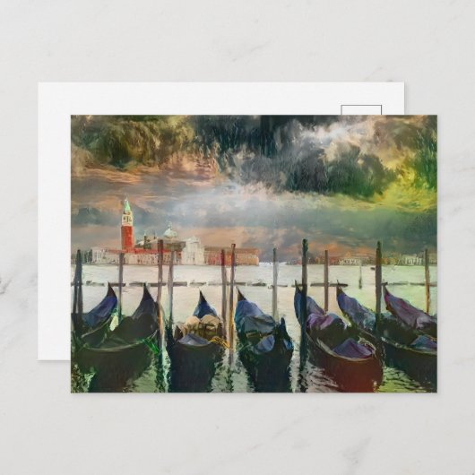 Carte postale Peinture Canal vénitienne (Devant / Derrière)