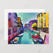 Carte postale Peinture Canal vénitienne (Devant / Derrière)