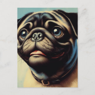 Carte Postale Peinture Carlin rétro