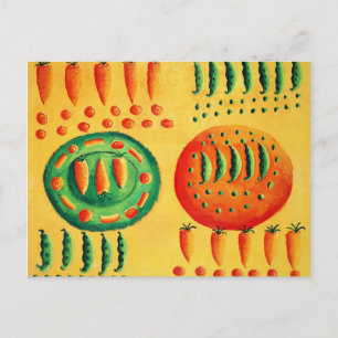 Carte Postale Peinture Carottes et Pois