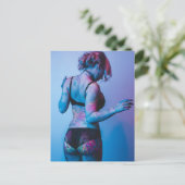 Carte Postale Peinture chaude fille lingerie photo modèle (Debout devant)