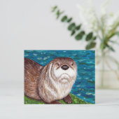 Carte Postale Peinture Cheeky River Otter (Debout devant)