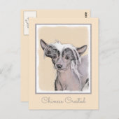 Carte Postale Peinture Chinoise sans cheveux peint art original (Devant / Derrière)