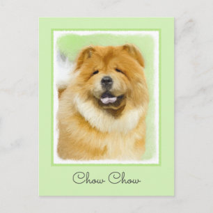 Carte Postale Peinture Chow Chow - Joli art original chien