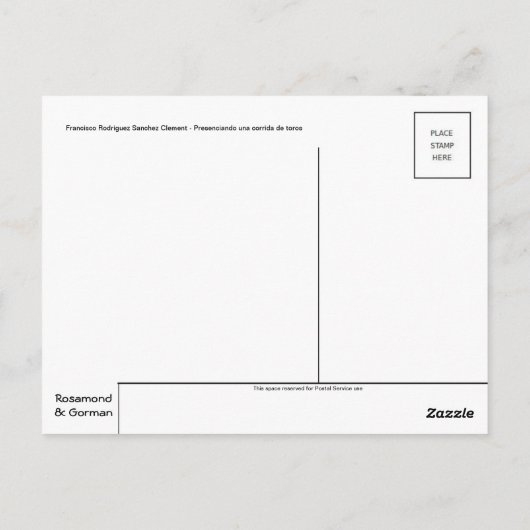 Carte postale Peinture classique (Dos)