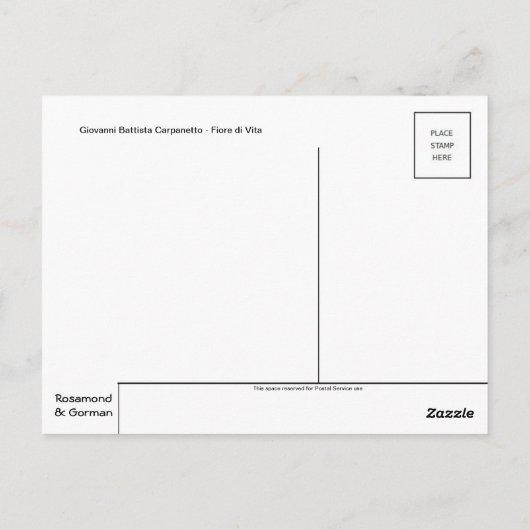 Carte postale Peinture classique (Dos)