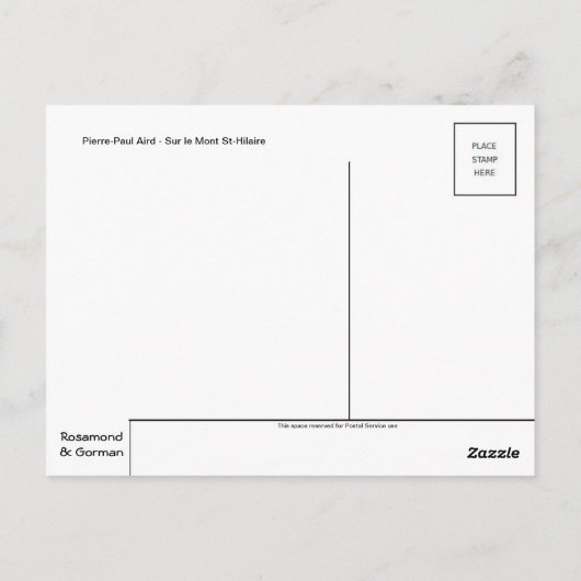 Carte postale Peinture classique (Dos)