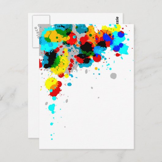 Carte Postale Peinture colorée (Devant / Derrière)