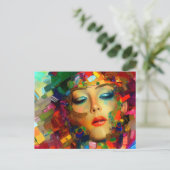 Carte Postale Peinture couleur femme (Debout devant)