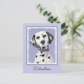 Carte Postale Peinture Dalmatienne - Cute Original Chien Art (Debout devant)