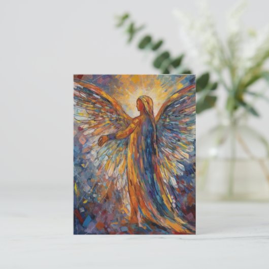 Carte Postale Peinture d'ange colorée (Debout devant)