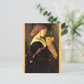 Carte Postale Peinture d'antiquité de hibou de cri strident de (Debout devant)