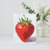 Carte Postale Peinture d'aquarelle aux fraises rouges (Debout devant)