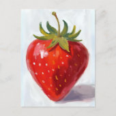 Carte Postale Peinture d'aquarelle aux fraises rouges (Devant)