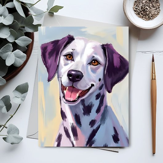 Carte Postale Peinture d'aquarelle de chien dalmate