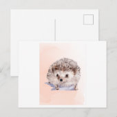 Carte Postale Peinture d'aquarelle de hérisson (Devant / Derrière)