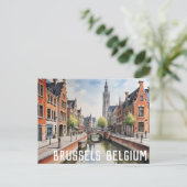 Carte Postale Peinture d'aquarelle de la mosquée Istanbul Turqui (Debout devant)