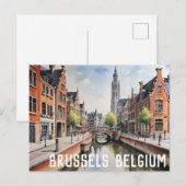 Carte Postale Peinture d'aquarelle de la mosquée Istanbul Turqui (Devant / Derrière)